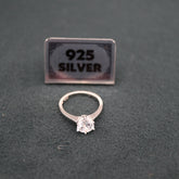 Inel Argint 925  piatra alba logodna